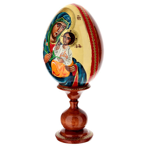 Huevo pintado a mano de madera Virgen del Lirio Blanco 25 cm 3