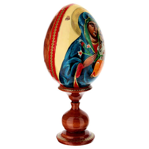 Huevo pintado a mano de madera Virgen del Lirio Blanco 25 cm 4