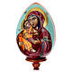 Uovo dipinto su legno Madonna di Vladimirskaya su fondo celeste 25 cm s2
