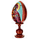 Egg painted on wood Our Lady of Vladimir on a light blue background 25 cm s3