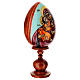 Egg painted on wood Our Lady of Vladimir on a light blue background 25 cm s4