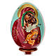 Painted wooden egg on light blue background, Mother of God of Yaroslavl, 10 in s2
