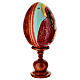 Painted wooden egg on light blue background, Mother of God of Yaroslavl, 10 in s4