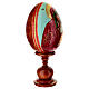Huevo de madera pintado con fondo celeste Virgen Jaroslavskaya 25 cm s4