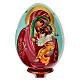 Uovo di legno dipinto su fondo celeste Madonna Jaroslavskaya 25 cm s2