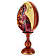 Huevo de madera pintado con fondo nata Virgen Vladimirskaya 25 cm s3