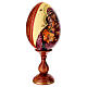 Huevo de madera pintado con fondo nata Virgen Vladimirskaya 25 cm s4