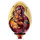 Oeuf en bois peint sur fond crème Notre-Dame de Vladimir 25 cm s2