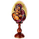 Painted wooden egg on ivory-coloured background, Virgin of Vladimir, 10 in s1