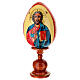 Hand-painted egg with Christ Pantocrator icon on ivory-coloured background, 10 in s1
