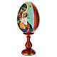 Wooden egg, Our Lady of the Lilies on light blue background, 10 in s3