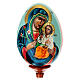 Wooden egg of Our Lady of White Lily light blue background 25 cm s2