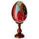 Huevo iconográfico pintado con fondo celeste Virgen Kazanskaya 25 cm s4