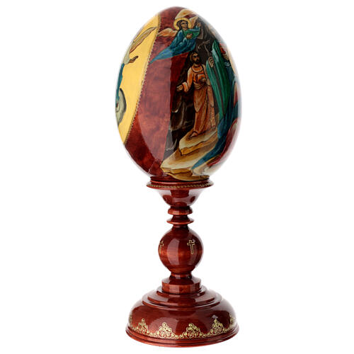 Uovo russo Natività legno dipinto a mano h tot 53 cm 4