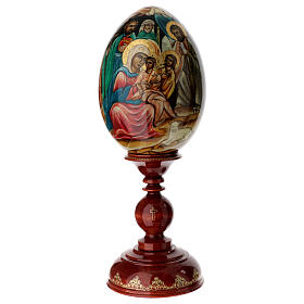 Russian Nativity egg hand painted wood total height 53 cm