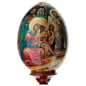 Russian Nativity egg hand painted wood total height 53 cm