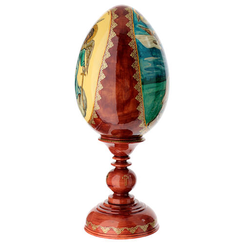 Uovo russo legno dipinto a mano San Giorgio e drago h tot 47 cm 6