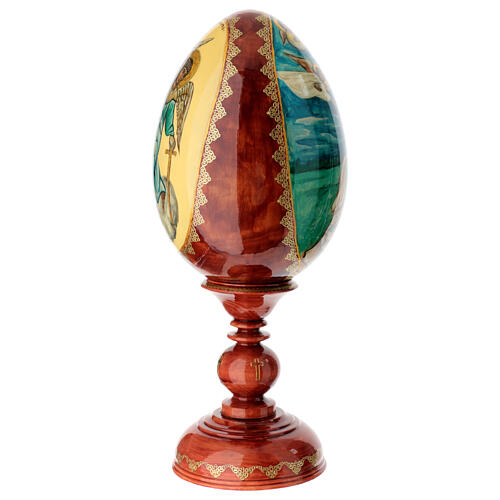 Hand-painted Russian wooden egg Saint George and Dragon total height 47 cm 6