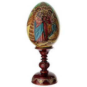 Russian egg hand painted wood handing over keys to St Peter h total 44