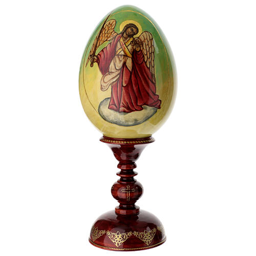 Russian egg hand painted wood handing over keys to St Peter h total 44 3