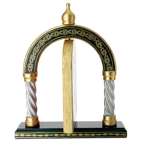 Modern Russian icon, bifront arch with Trinity and Virgin with Child, 12x10 in 9