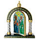 Modern Russian icon, bifront arch with Trinity and Virgin with Child, 12x10 in s7