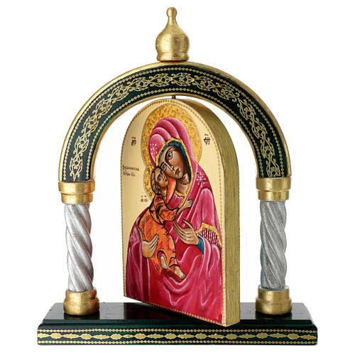 Icono ruso moderno arco Trinidad Virgen con Niño 30x25 cm 8