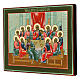 Russian painted icon of the Last Supper, 11x12 in s3