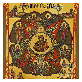 Russian painted icon of the Burning Bush, 14x11 in