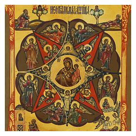 Icono ruso pintado Zarza ardiente 35x29 cm