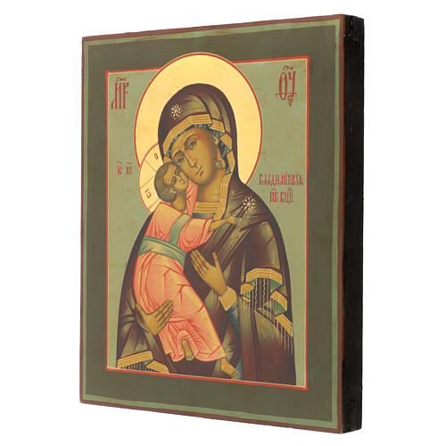 Hand-painted Virgin of Vladimir icon, 12x11 in 3
