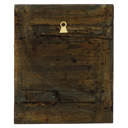 Russian painted icon on antique wood panel, Descent into hell, 12x11 in 6