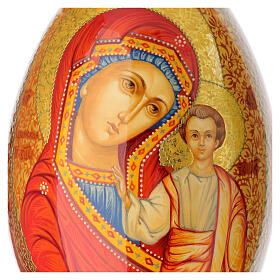 Jajko Madonna Kazańska, malowane ręcznie, wys. całkowita 42 cm