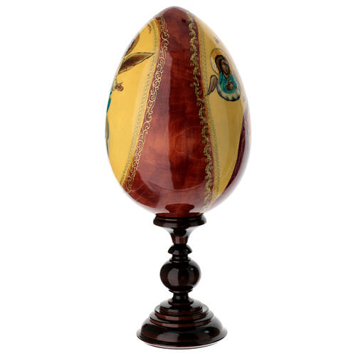 Ei-Ikone aus Holz, doppelseitig bemalt, „Gottesmutter von Wladimir“ – Gesamthöhe 39,5 cm 5