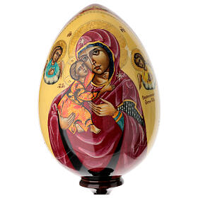 Hand-painted Russian bifacial egg, Our Lady of Vladimir, 15.5 in
