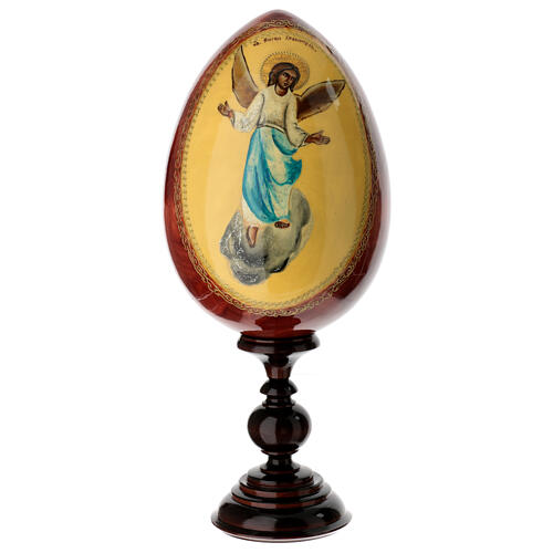 Uovo russo dipinto mano bifacciale Madonna Vladimirskaya 40 cm 3