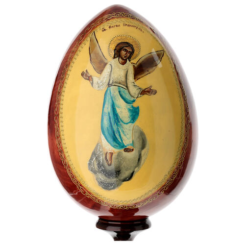 Uovo russo dipinto mano bifacciale Madonna Vladimirskaya 40 cm 4