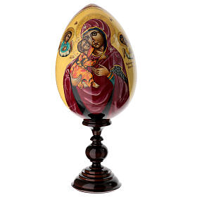 Russian double-sided hand painted egg Madonna Vladimir 40 cm