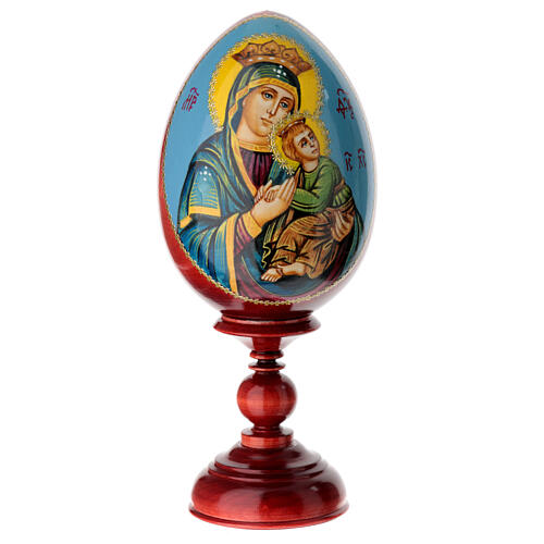 Oeuf russe Notre-Dame du Perpétuel Secours peint à la main 24 cm 1