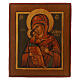 Ícone russo antigo Mãe de Deus de Vladimir séc. XIX 31x26 cm restaurado s1