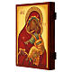 Russian icon painted on wood, Theotokos Umilenie, 8x7 in s3