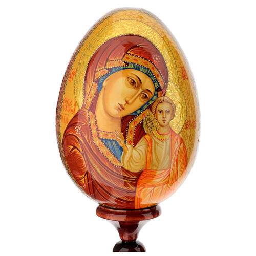 Iconographic egg Our Lady of Kazan, hand painted 20 cm 6