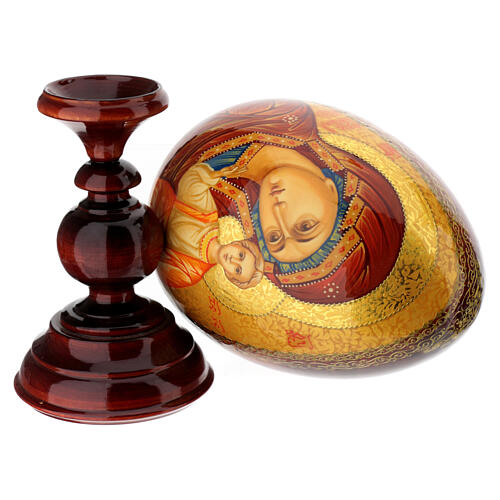 Iconographic egg Our Lady of Kazan, hand painted 20 cm 8