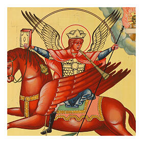 Modern Russian icon of St. Michael the Archangel, Chief Commander, hand-painted, 12x10 in