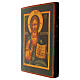 Restored hand-painted Russian Pantokrator icon with dark frame, 14x9.5 in s3