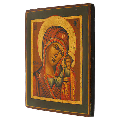 Ancient Russian hand-painted icon Mother of God of Kazan restored 31x27 cm 3