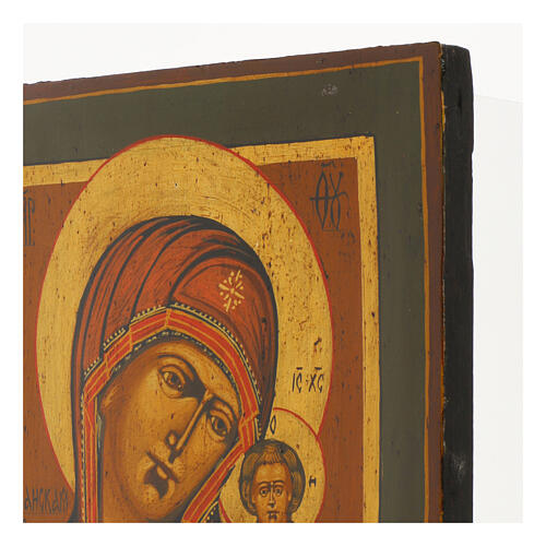 Ancient Russian hand-painted icon Mother of God of Kazan restored 31x27 cm 4