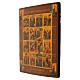 Icono tabla antigua rusa pintado a mano Las Doce Grandes Fiestas restaurado 31x26 cm s3