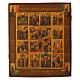 Ancient Russian hand-painted icon The Twelve Great Feasts restored 31x26 cm s1