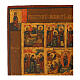 Ancient Russian hand-painted icon The Twelve Great Feasts restored 31x26 cm s5